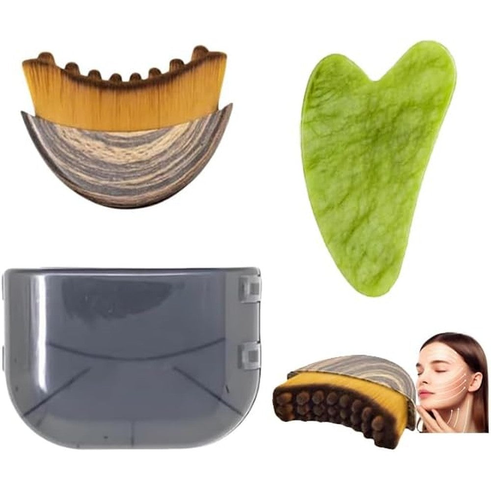 Deepcolorpy lymphatic contour face brush brown front view facial massager tool