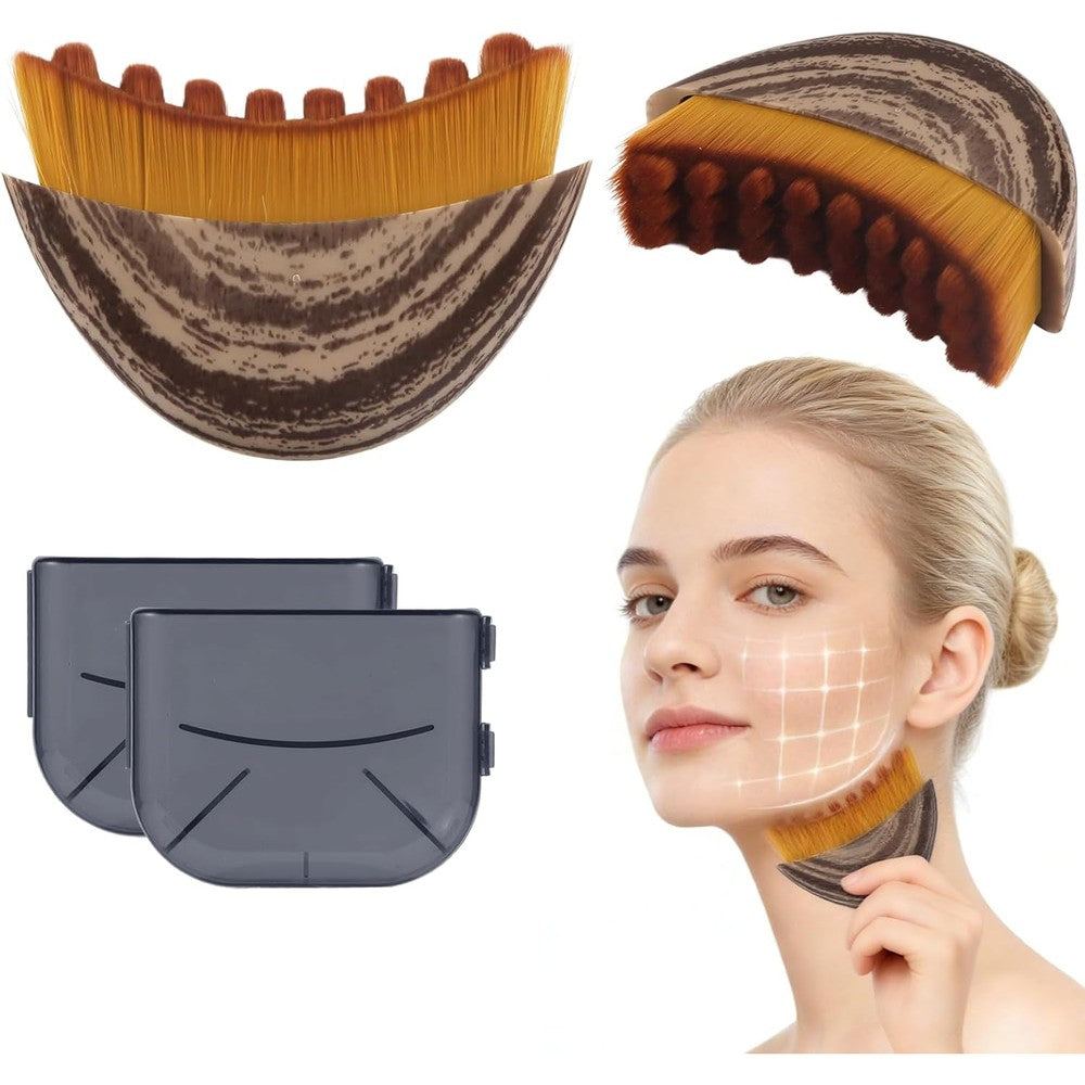 Rokaty Lymphatic Contour Facial Brush front view manual lymphatic drainage massager set