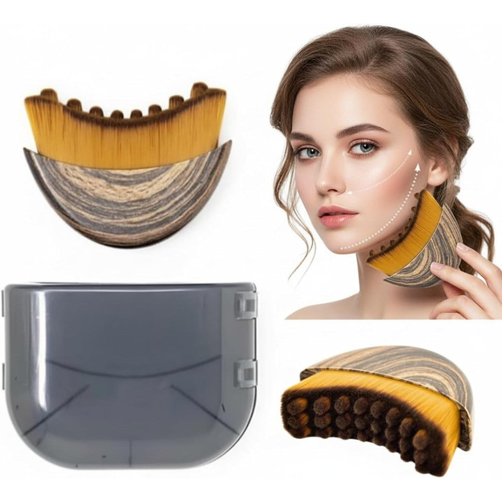 Wazdorf Lymphatic Contour Face Brush front view for facial sculpting buy online India