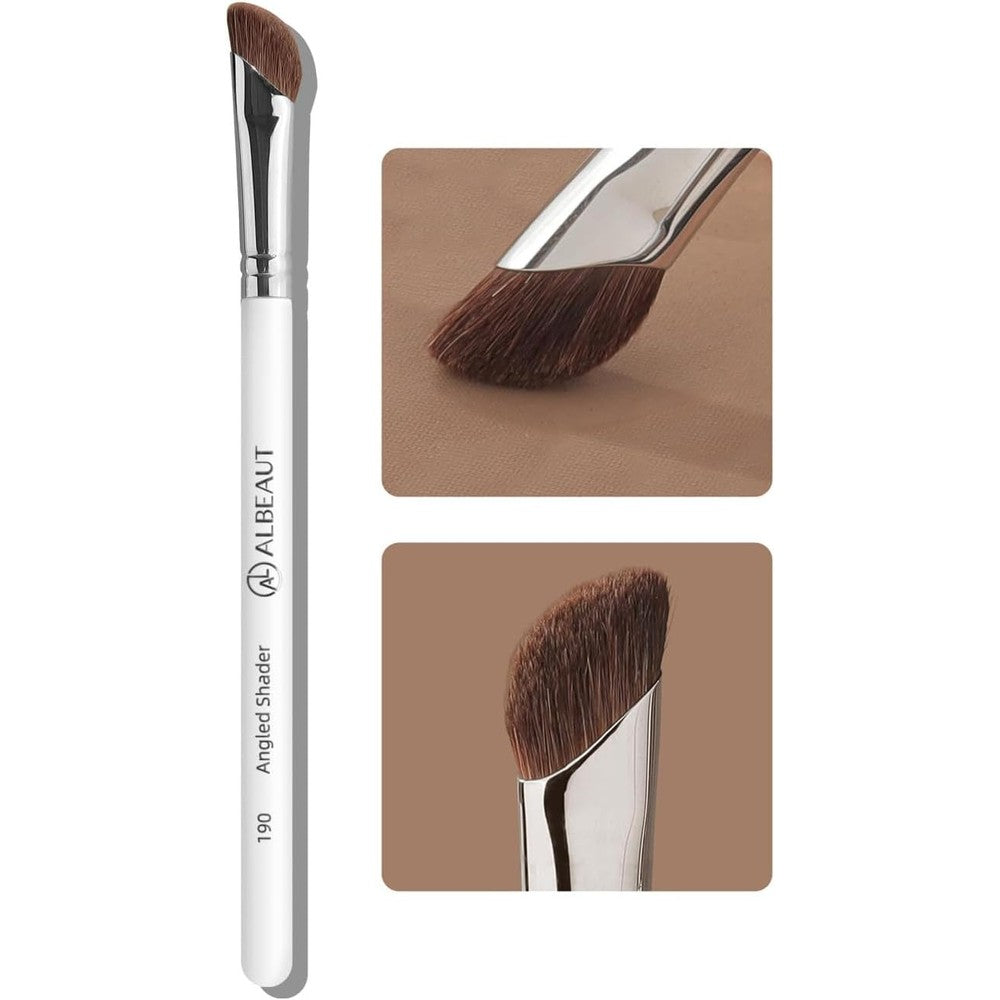 Albeaut 190 Angled Nose Contour Eyeshadow Brush front view professional makeup tool