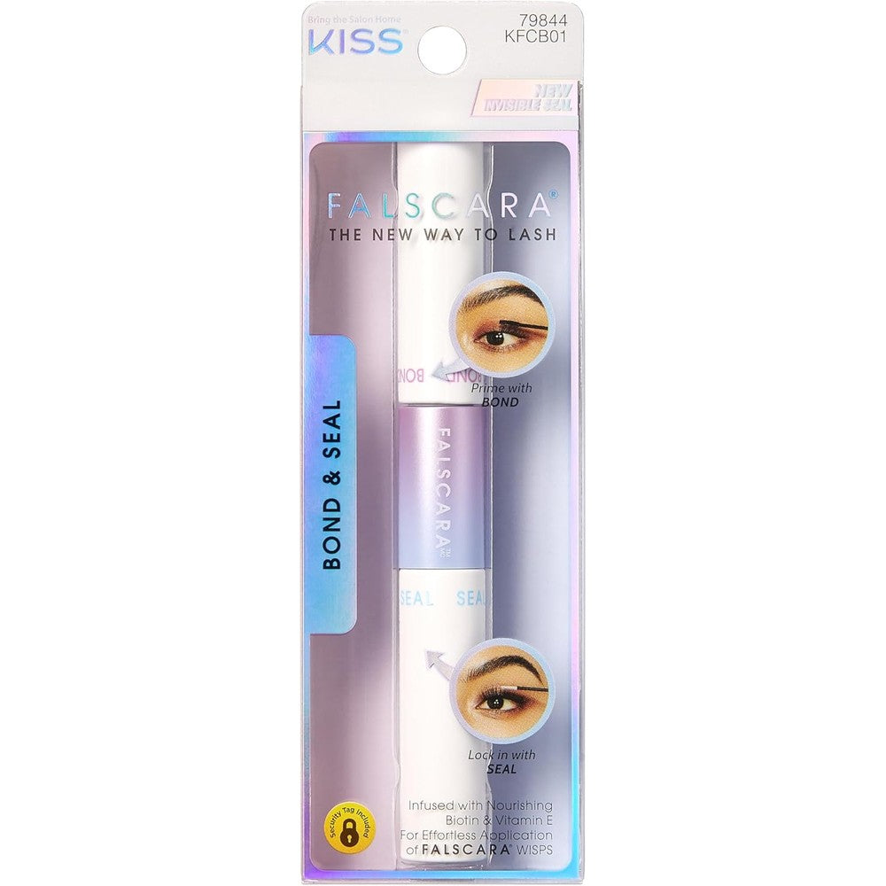 KISS Falscara DIY Eyelash Extension Bond And Seal front view showing the dual-sided pink tube.
