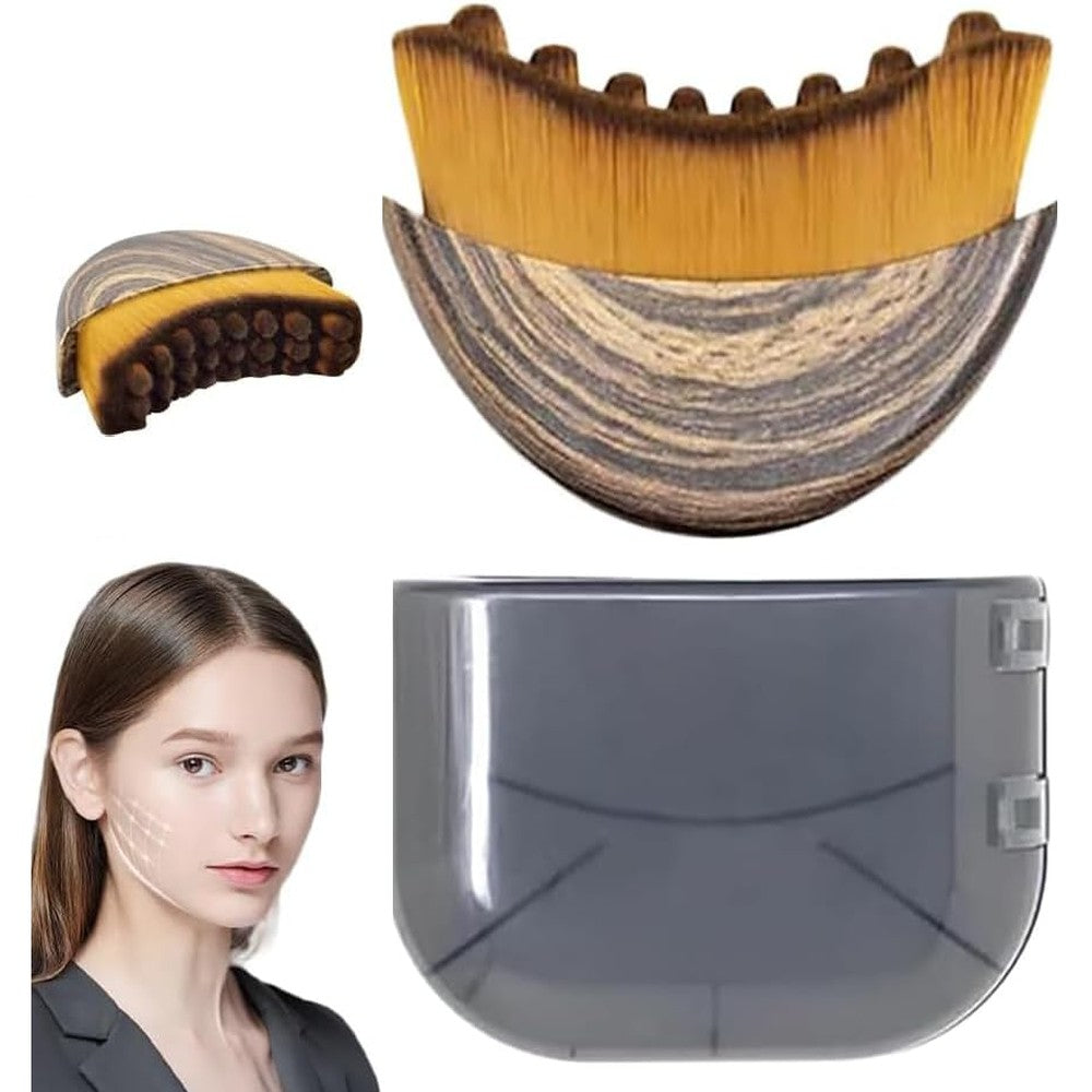 Generic Lymphatic Contour Face Brush front view showing ultra soft bristles and ergonomic design for facial sculpting.