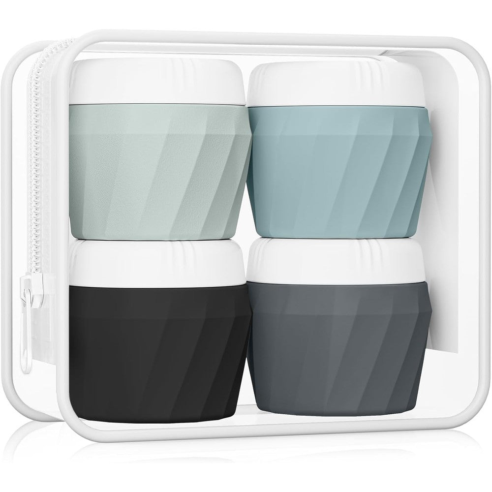 Silevoler premium silicone travel containers set in gray front view
