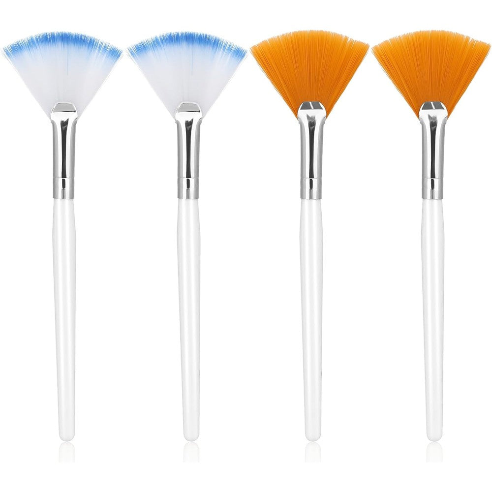 Giantree 4 Pieces Facial Fan Mask Brushes front view showing yellow and two color variants