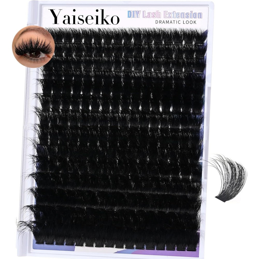 Yaiseiko 300D thick volume lash clusters front view