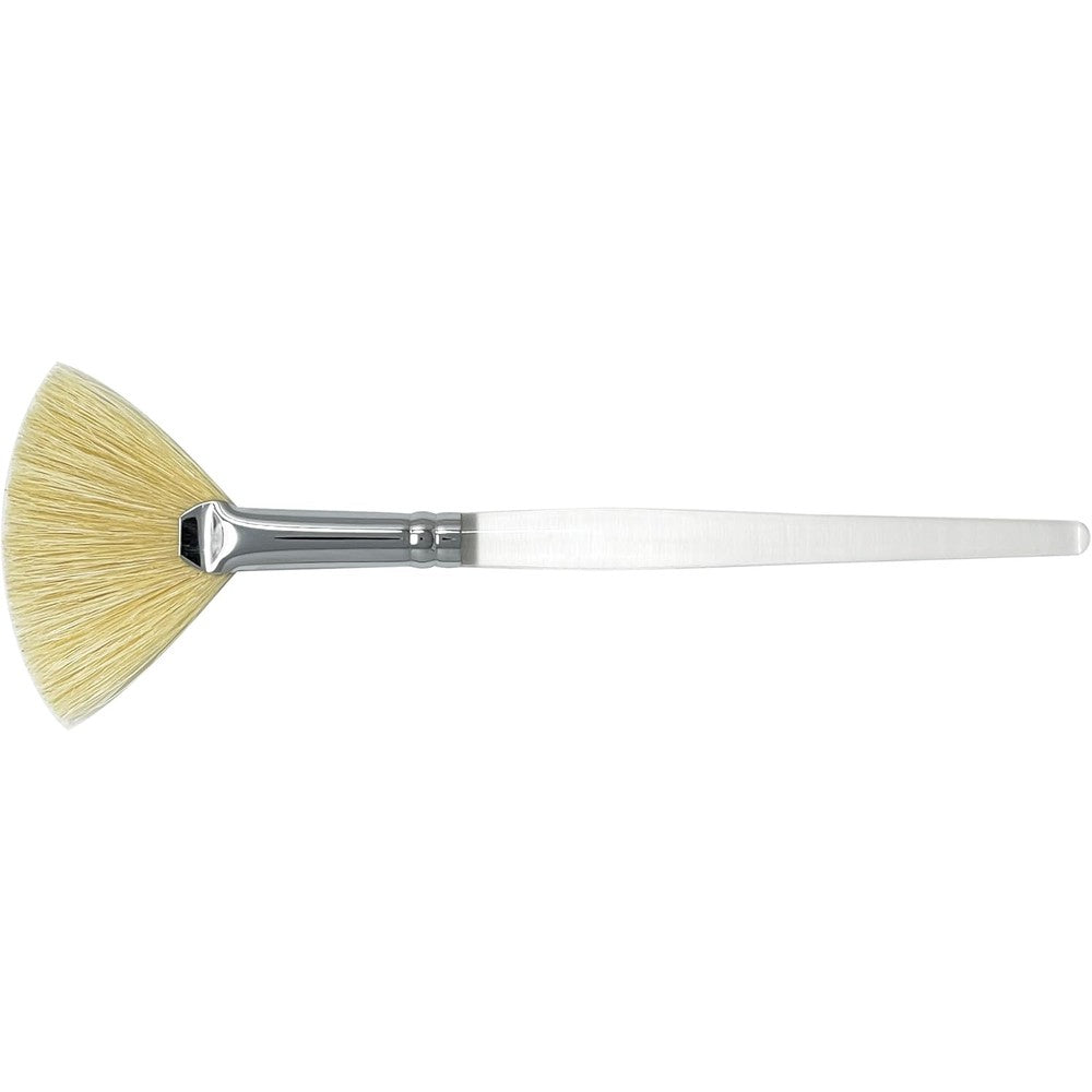 Appearus Boar Bristle Facial Fan Brush 3-pack front view showcasing the clear acrylic handles and natural bristle heads.
