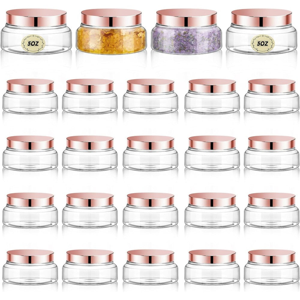 Tessco For You 24 pack 5 ounce plastic cosmetic jars front view
