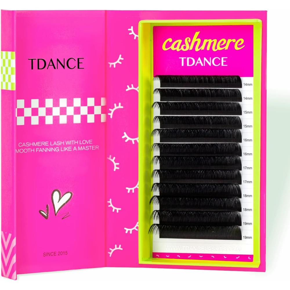 Tdance cashmere lash extensions front view in tray