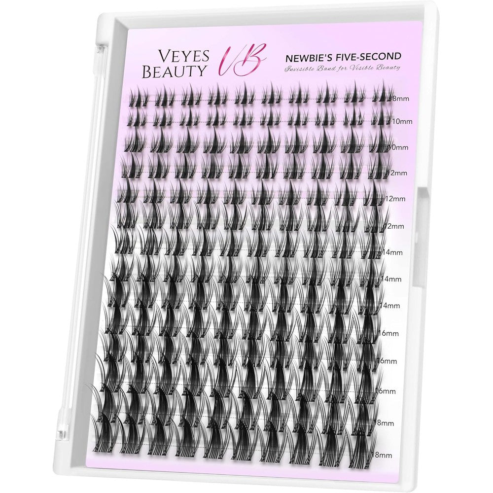 Veyesbeauty Manga lash clusters in tray with mixed lengths