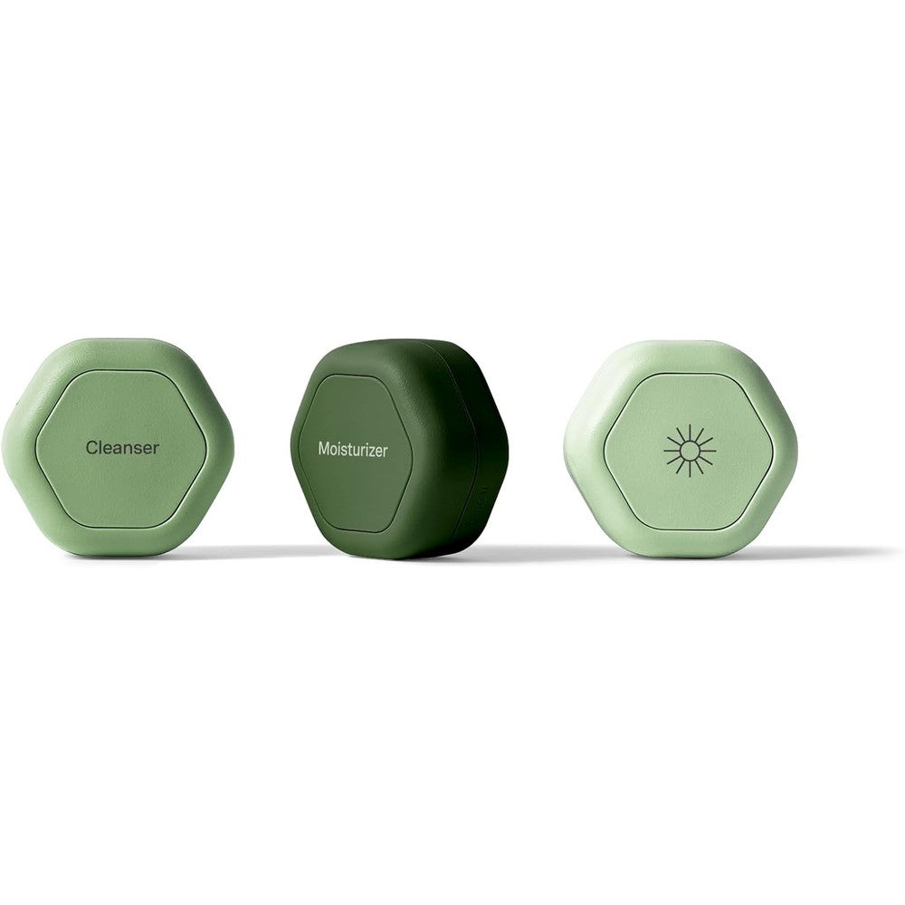 Cadence Travel Containers Basic Skincare Set in Evergreen front view