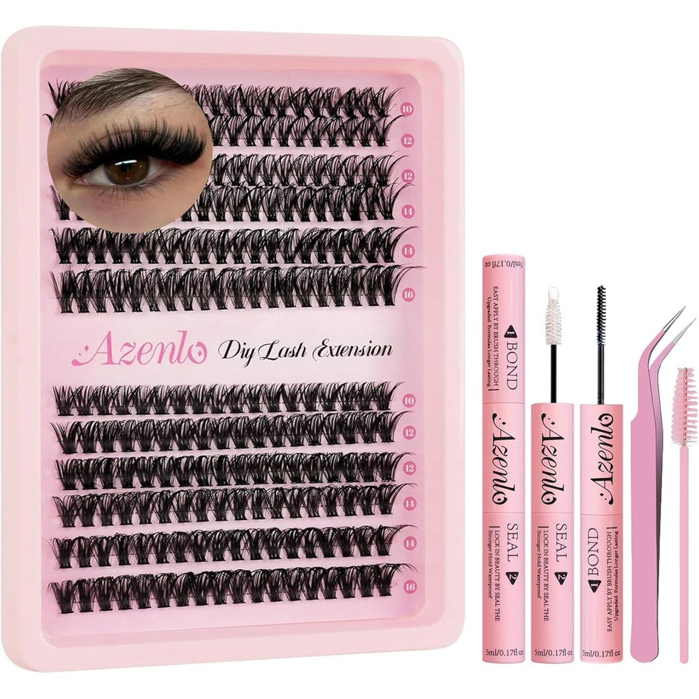 Azenlo DIY lash extensions kit with 240 pieces of 40D and 60D clusters