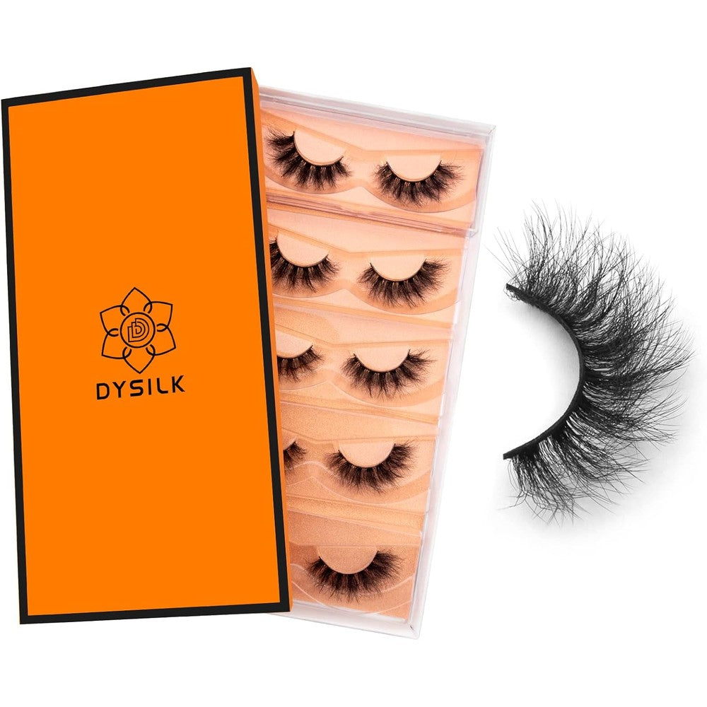DYSILK 6D Faux Mink Eyelashes front packaging view of 5 pairs pack