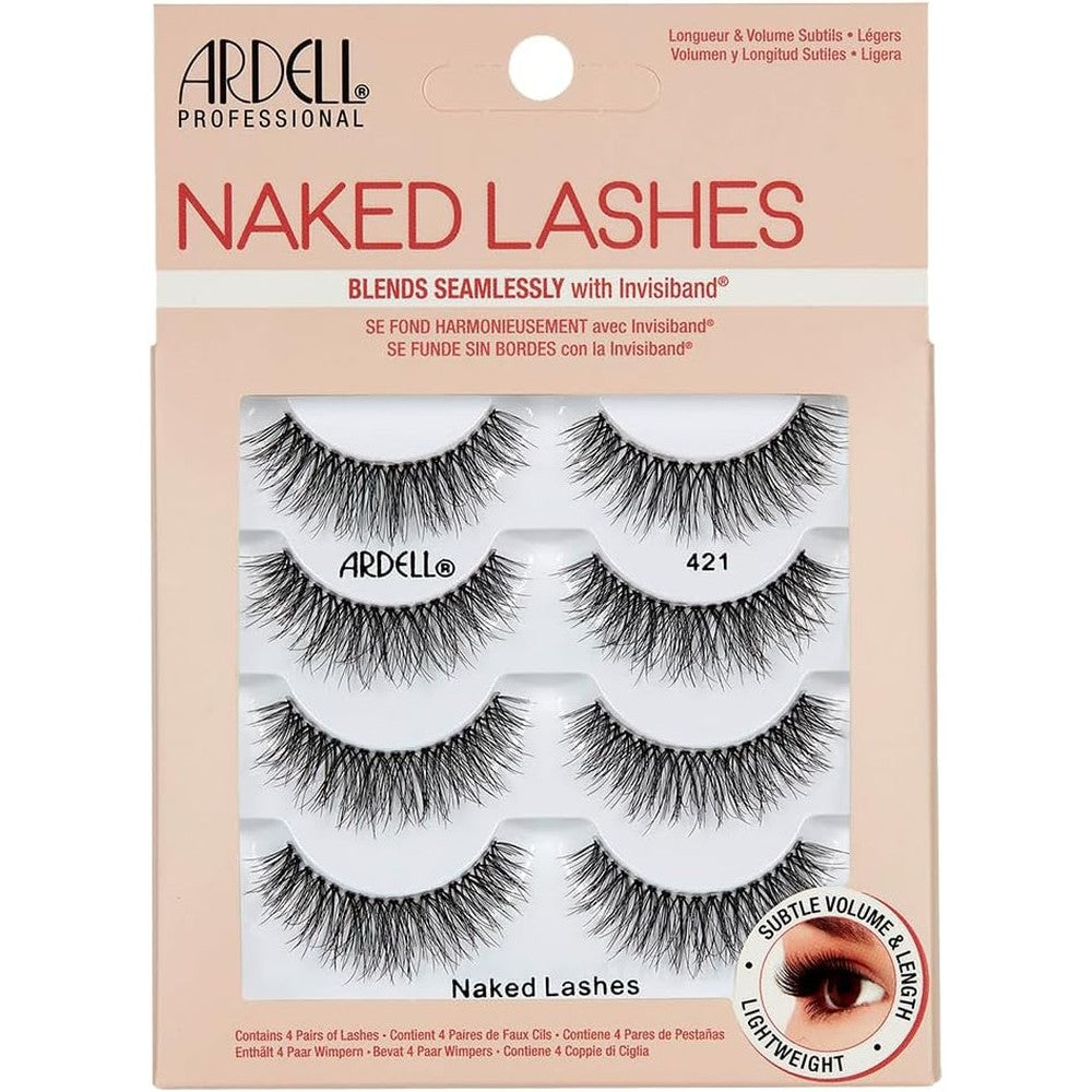 Ardell Naked Lash 421 Multipack front packaging view showing four pairs of false eyelashes