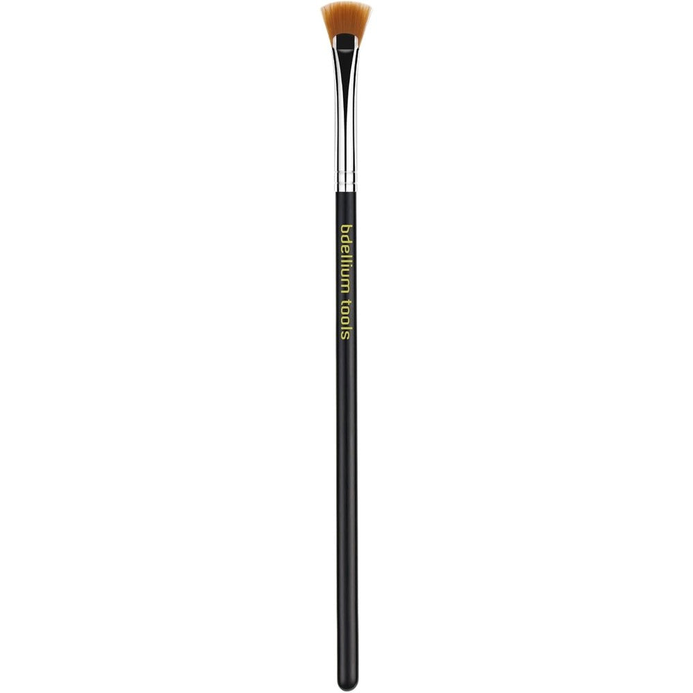 Bdellium Tools Maestro Series 732 Mascara Fan Brush front view showing soft black synthetic fibers