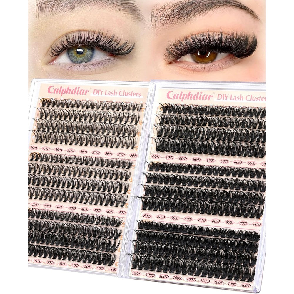 Calphdiar eyelash clusters kit front view of 476 piece set