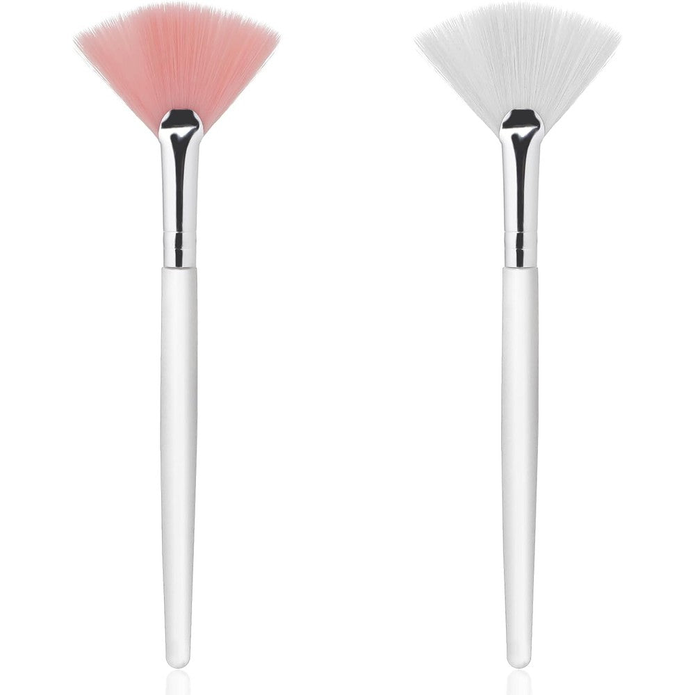 FOMIYES Giantree four piece fan brushes set front view featuring pink and white soft bristle heads.
