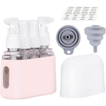 Bpluma travel bottles leak proof containers front view in pink storage case
