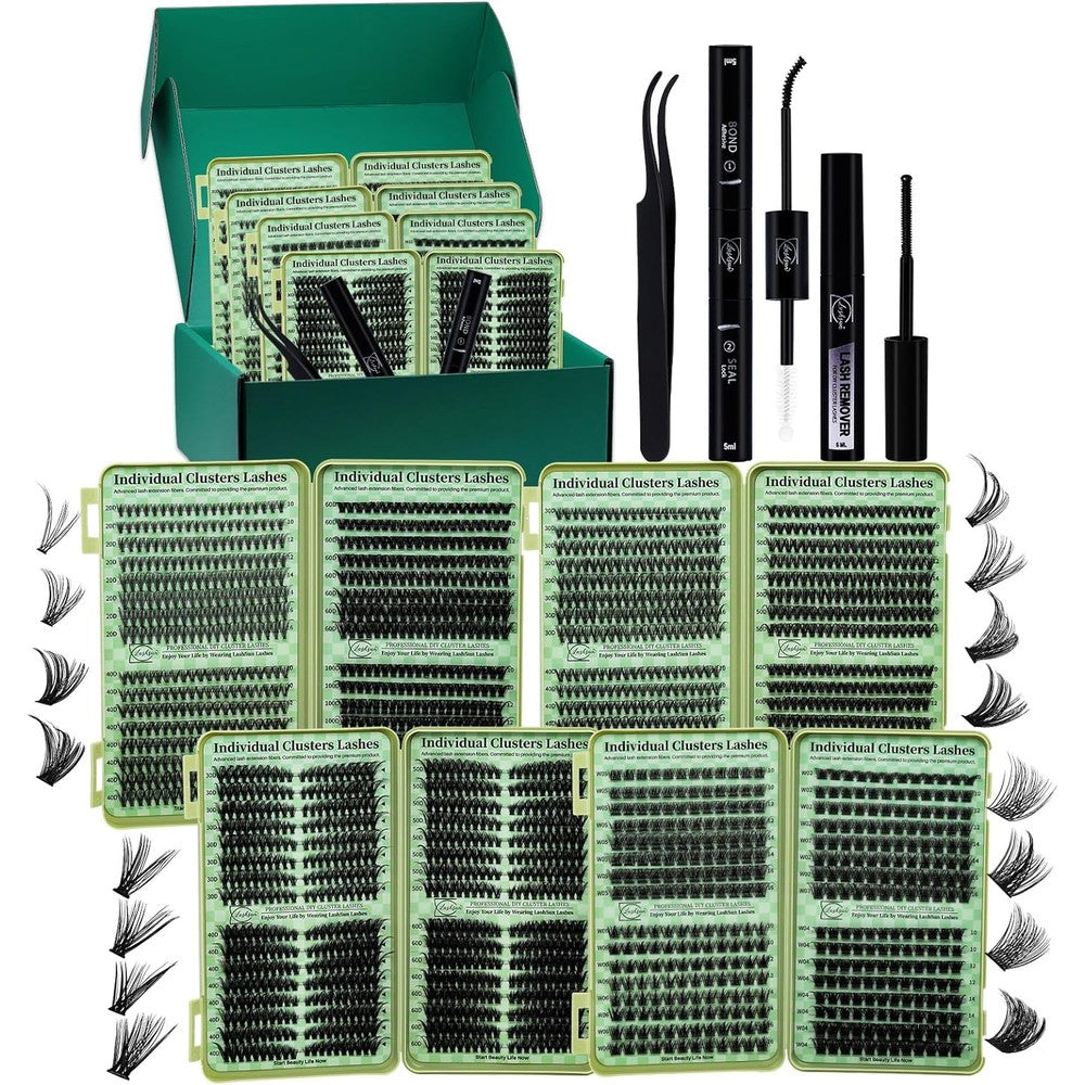 Lashsun wispy eyelash clusters kit front view