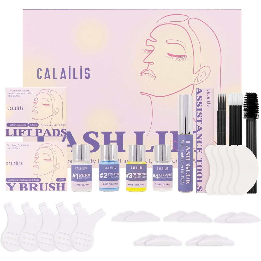 CALAILIS Lash Lift Kit front view showing the premium packaging and numbered bottles