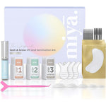 MIYA LASH Two In One Lash Lift And Brow Lamination Kit front packaging view containing professional curling lotions