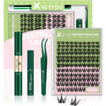 KEYYOU Fairy Chispa Lash Clusters Kit showing 120 pieces of D curl lash extensions
