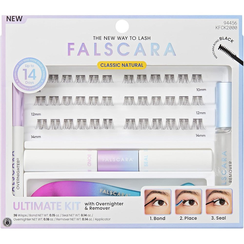 FALSCARA false eyelash clusters starter kit with bond seal and remover