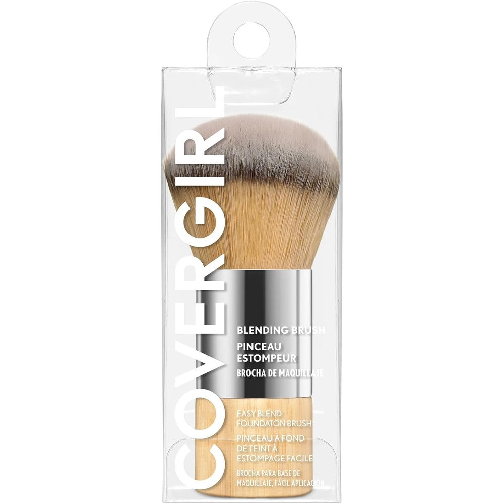 CoverGirl Blending Foundation Brush front view showing dense dome bristles and bamboo handle