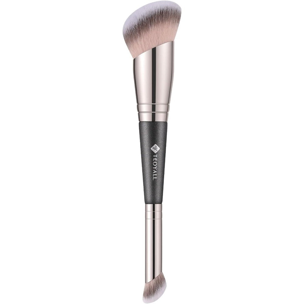 TEOYALL dual ended foundation under eye concealer brush front view showing synthetic bristles