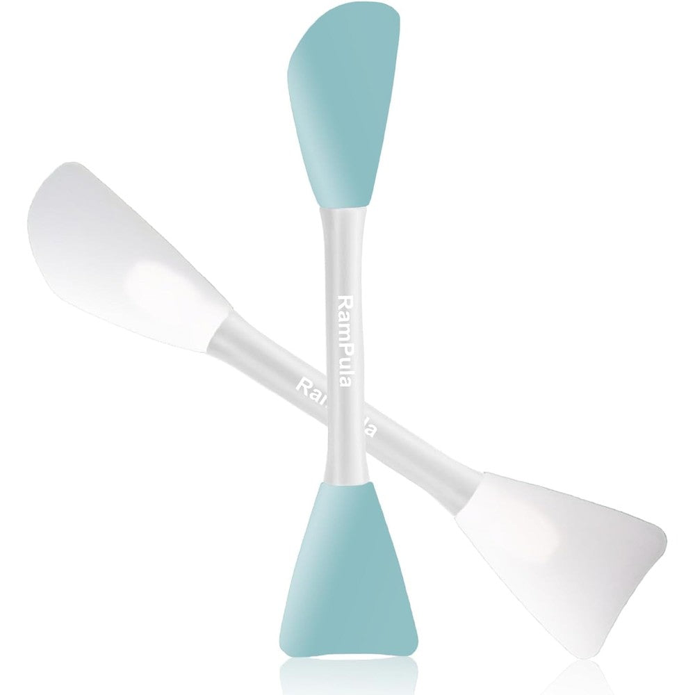 RamPula silicone face mask applicator brush front view showing dual ended design