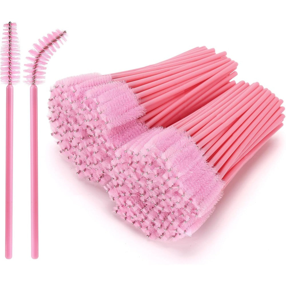Jzk 200 Pieces Disposable Pink Mascara Wands Front View