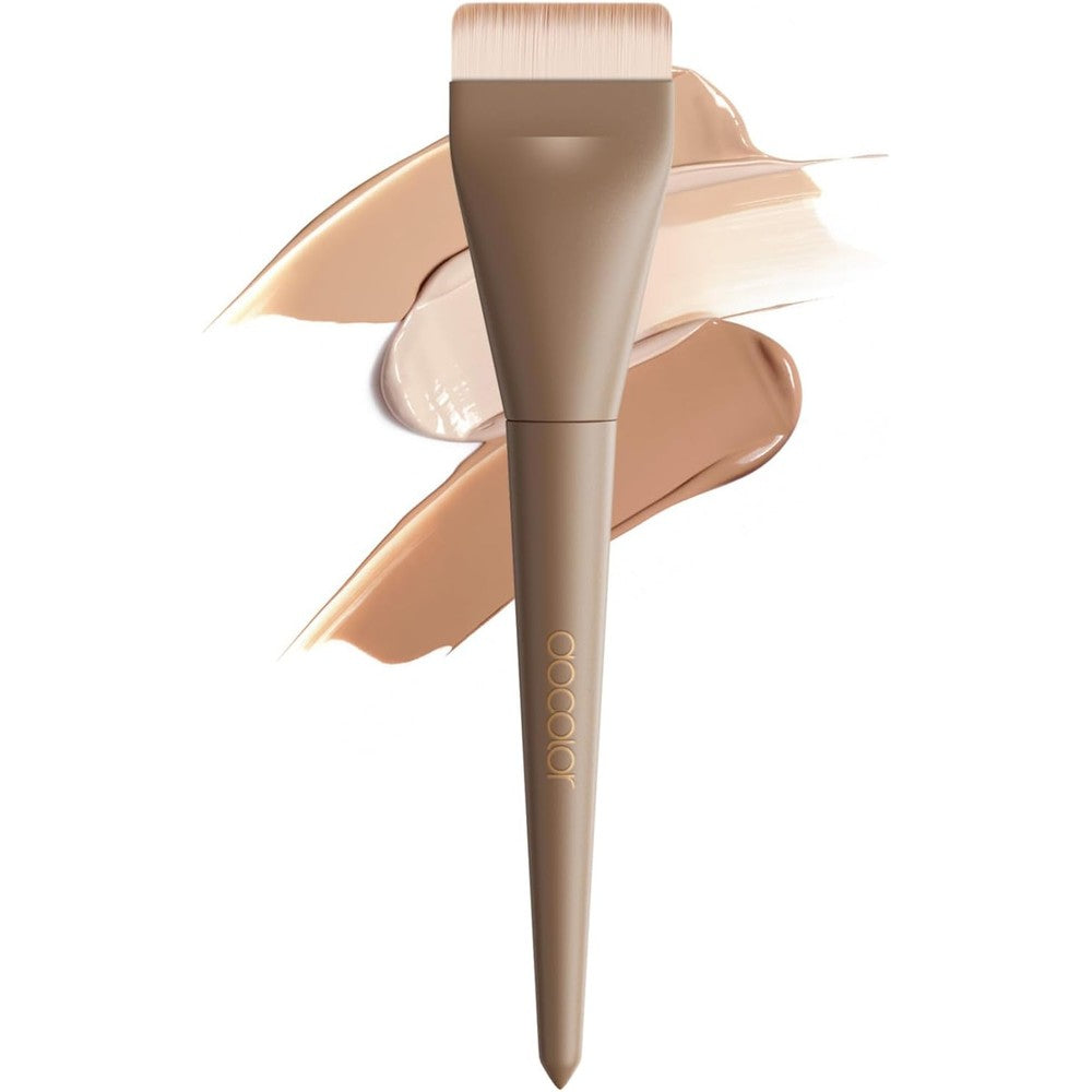 Docolor Flat Foundation Brush front view showing ultra thin spatula paddle bristles
