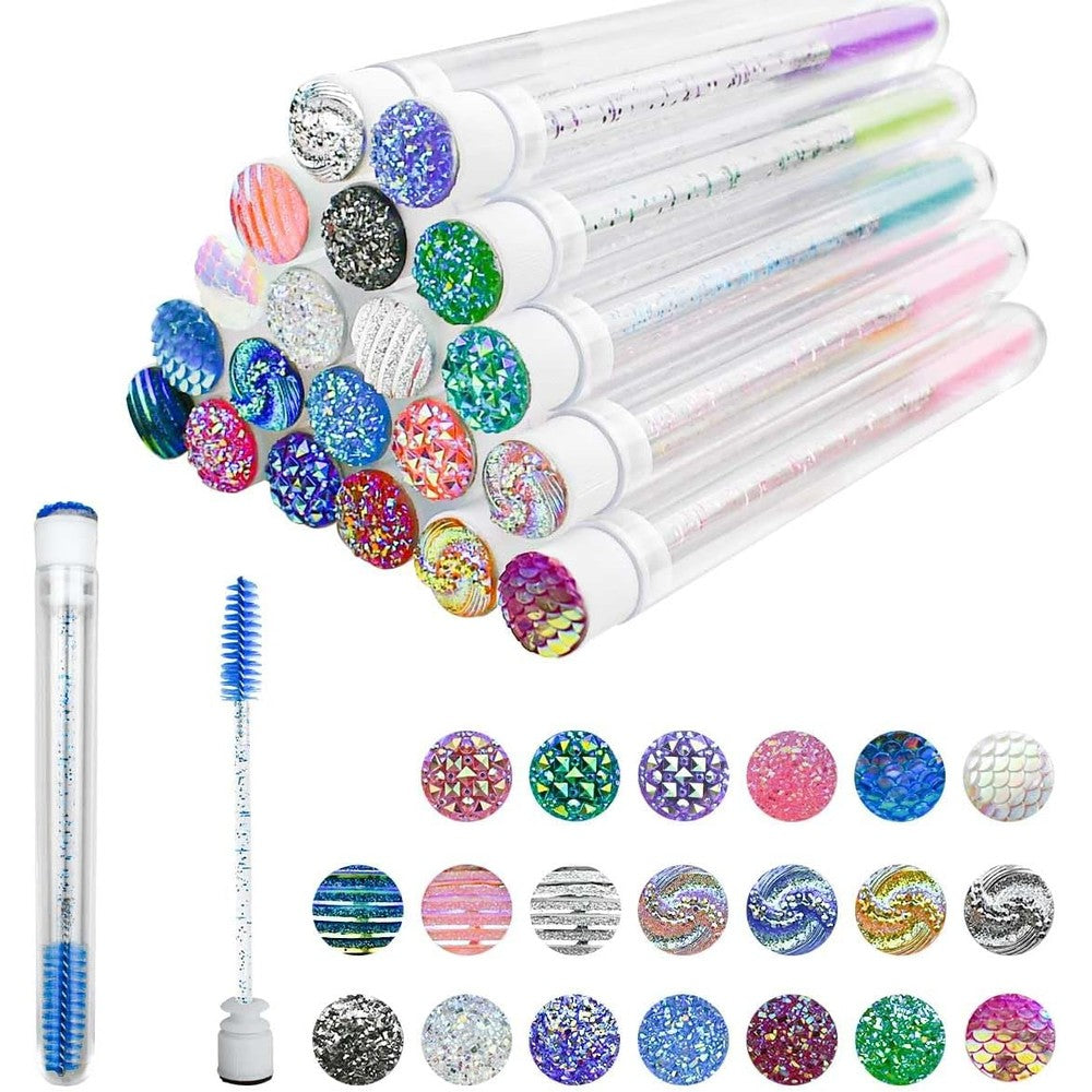 Yuntop 20 Piece Disposable Mascara Wand Set with diamond caps