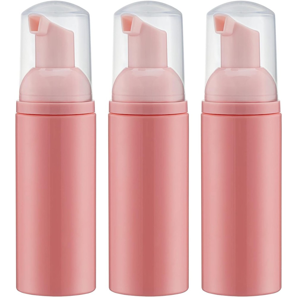 Tekson foam pump bottle pink front view of travel dispenser pack