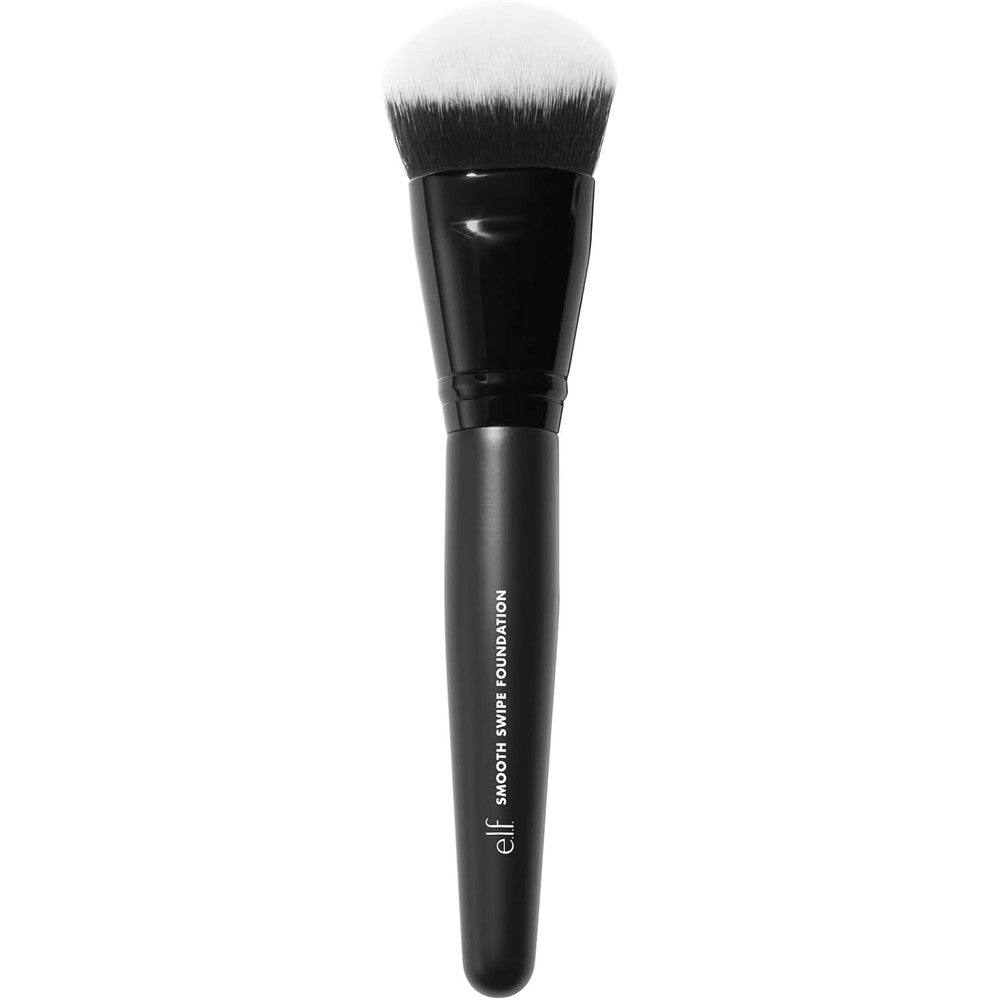 e.l.f. Smooth Swipe Foundation Brush with dense angled synthetic bristles for liquid makeup