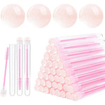 Dming disposable mascara brushes in sky pink tubes front view