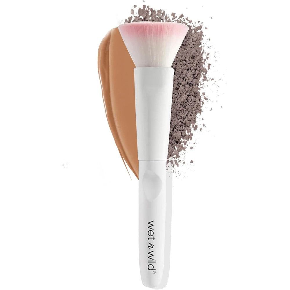 Wet n Wild Kabuki Brush flat top front view for flawless liquid and powder makeup blending