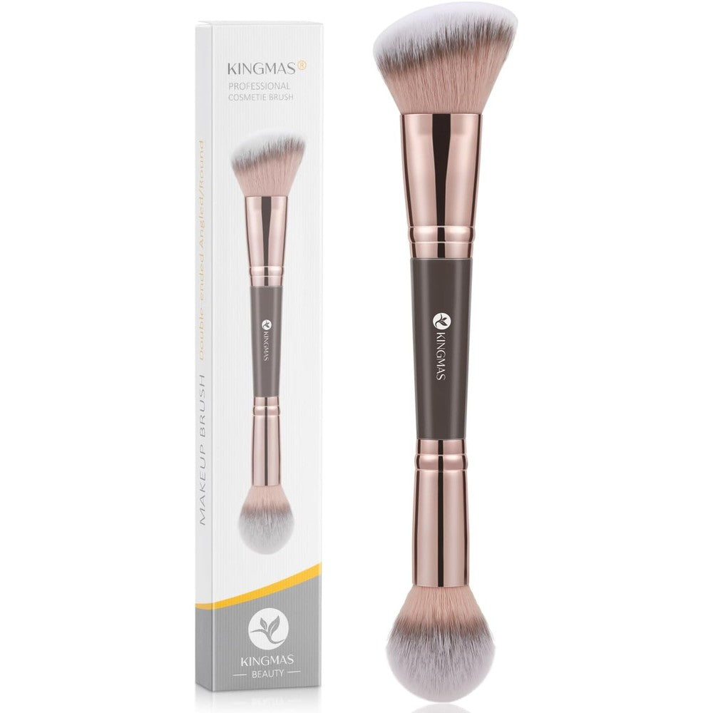 KINGMAS double ended foundation makeup brush front view for liquid blending.