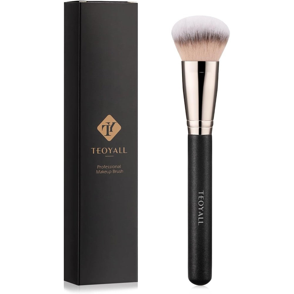 TEOYALL Domed Foundation Brush front view showing dense synthetic bristles