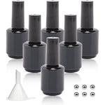 Agidea 6 pack empty gel nail polish bottles with brushes and mixing balls