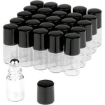 Wresty 25 pack clear glass mini roll on bottles for essential oils and perfume