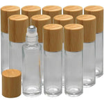 Creatiee Pro 12 pack glass roll on perfume bottles with natural bamboo lids