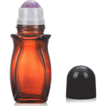 RAMFIYN 50ml amber glass roller bottles with quartz roller ball for essential oils