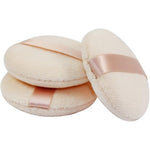 Joly Powder Puff for Makeup Face Powder front view showing soft velour material and ribbon strap