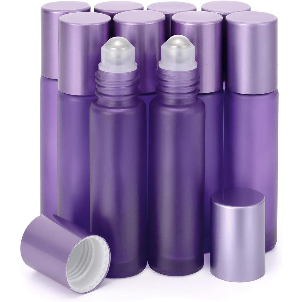 Kesell 10 pack clear glass roller bottles with stainless steel balls & deodorant for body