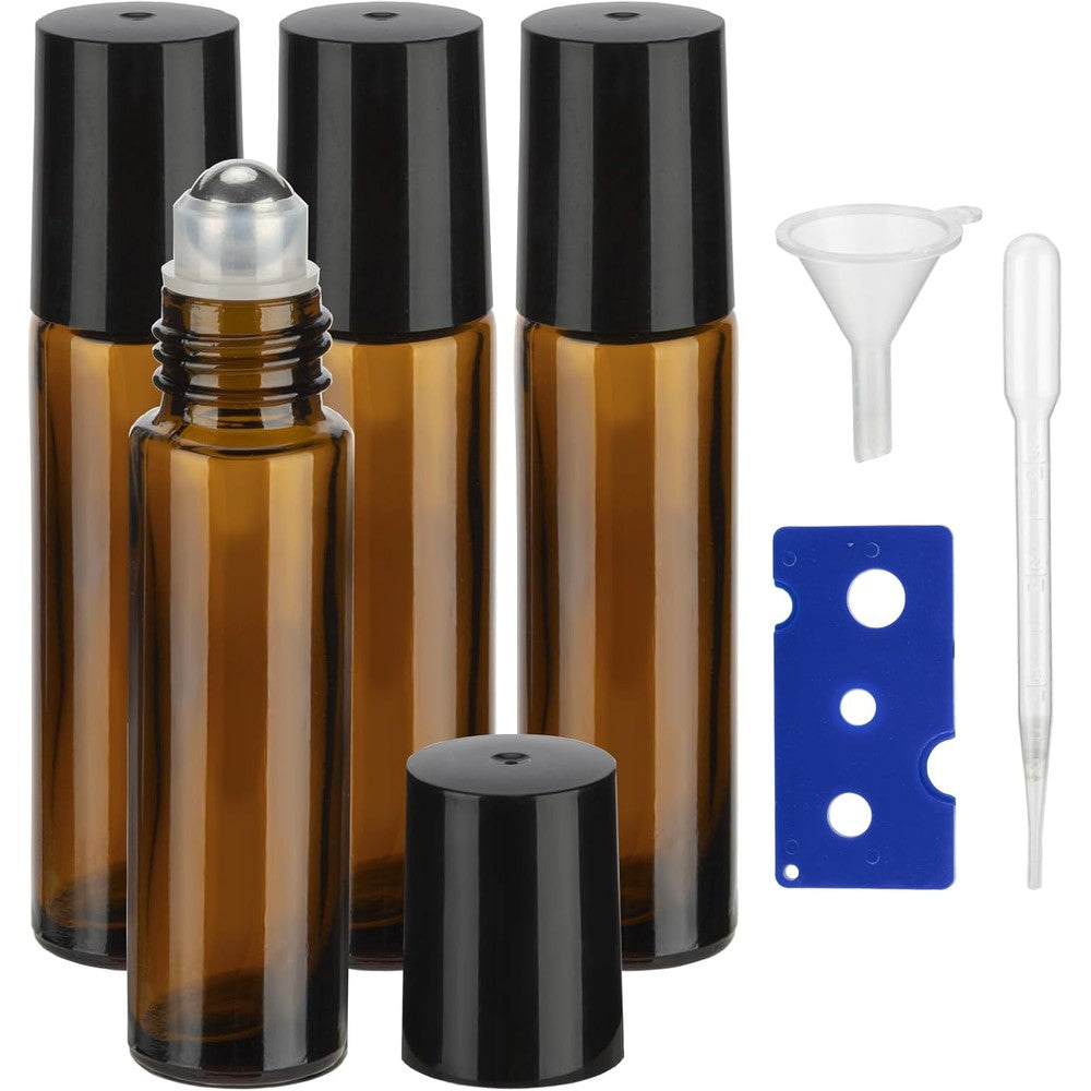 GIVITASOT 10ml amber glass roller bottles for essential oils aromatherapy