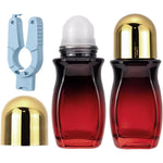 Kesell 2 pack 50ml gradient red glass roller bottles for essential oils and perfume