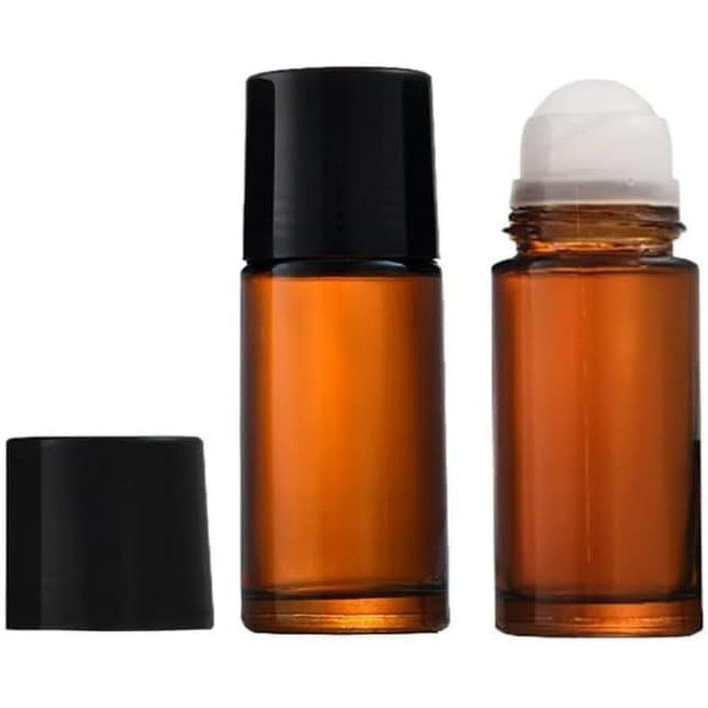 Junfamilee 2 pack 50ml brown glass roller bottles for essential oils and perfumes