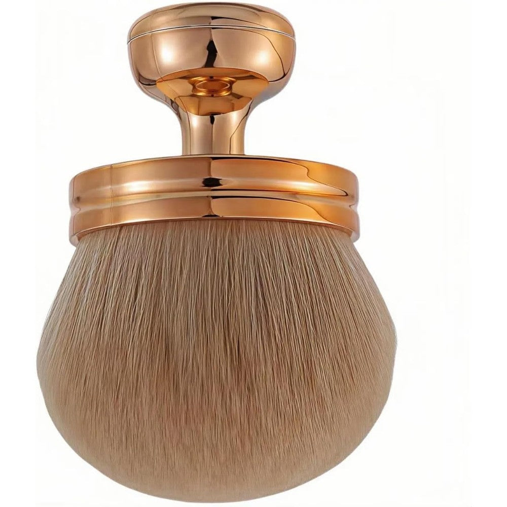 Bremorou Blend And Blur Body Kabuki Brush front view showing extra large 74mm gold brush head