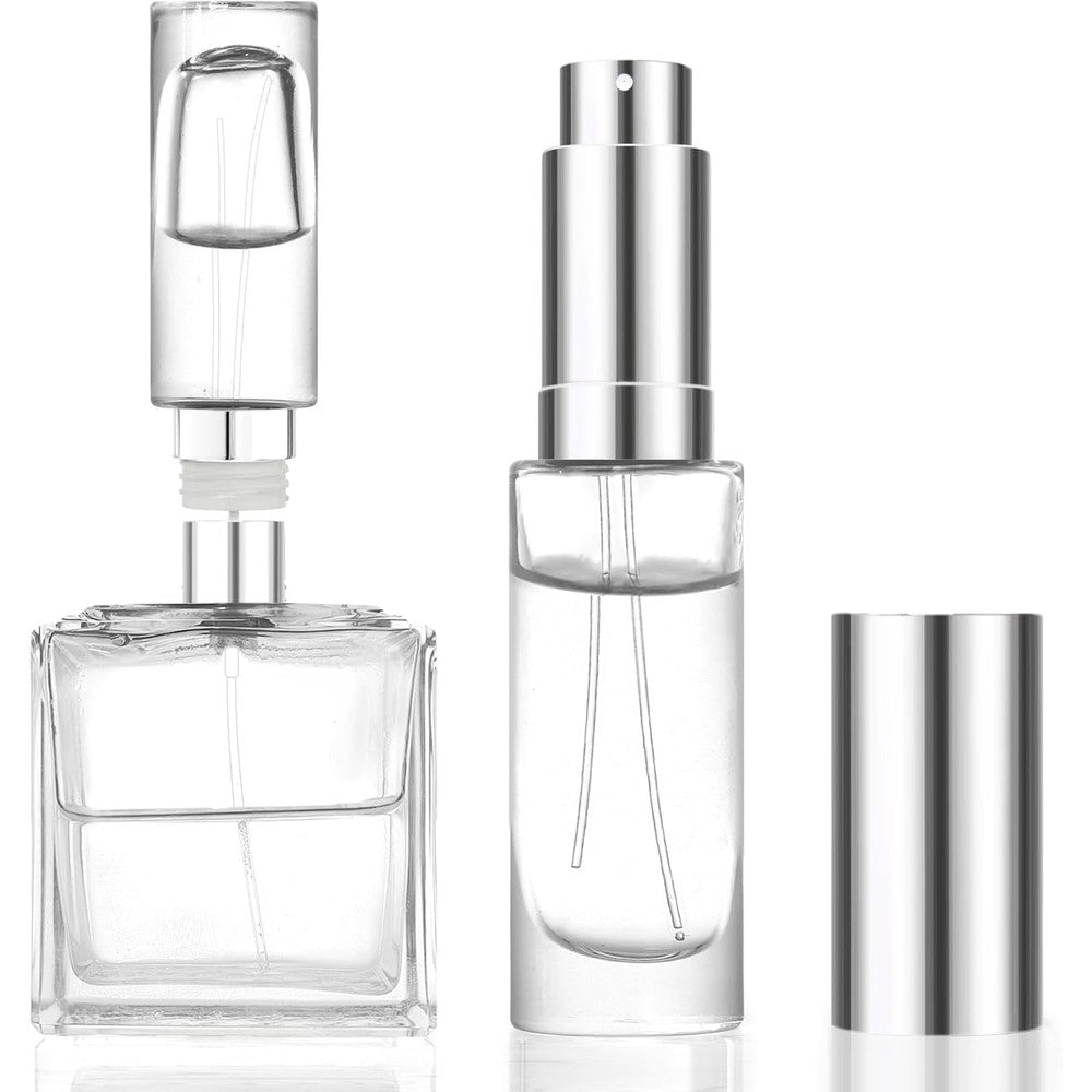 MUB 10ml refillable perfume atomizer bottle with top-filling leak proof glass design & hair styling for curly hair