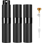 Likealot 3 pack refillable perfume atomizer 8ml with twist up black aluminum shell
